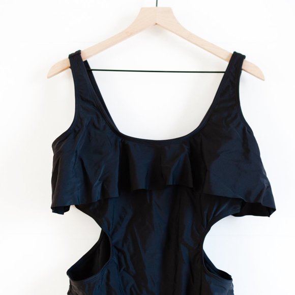 Sugar Coast by lolli swim Black One Piece Swimsuit L AB480 Large NWT - Picture 3 of 8